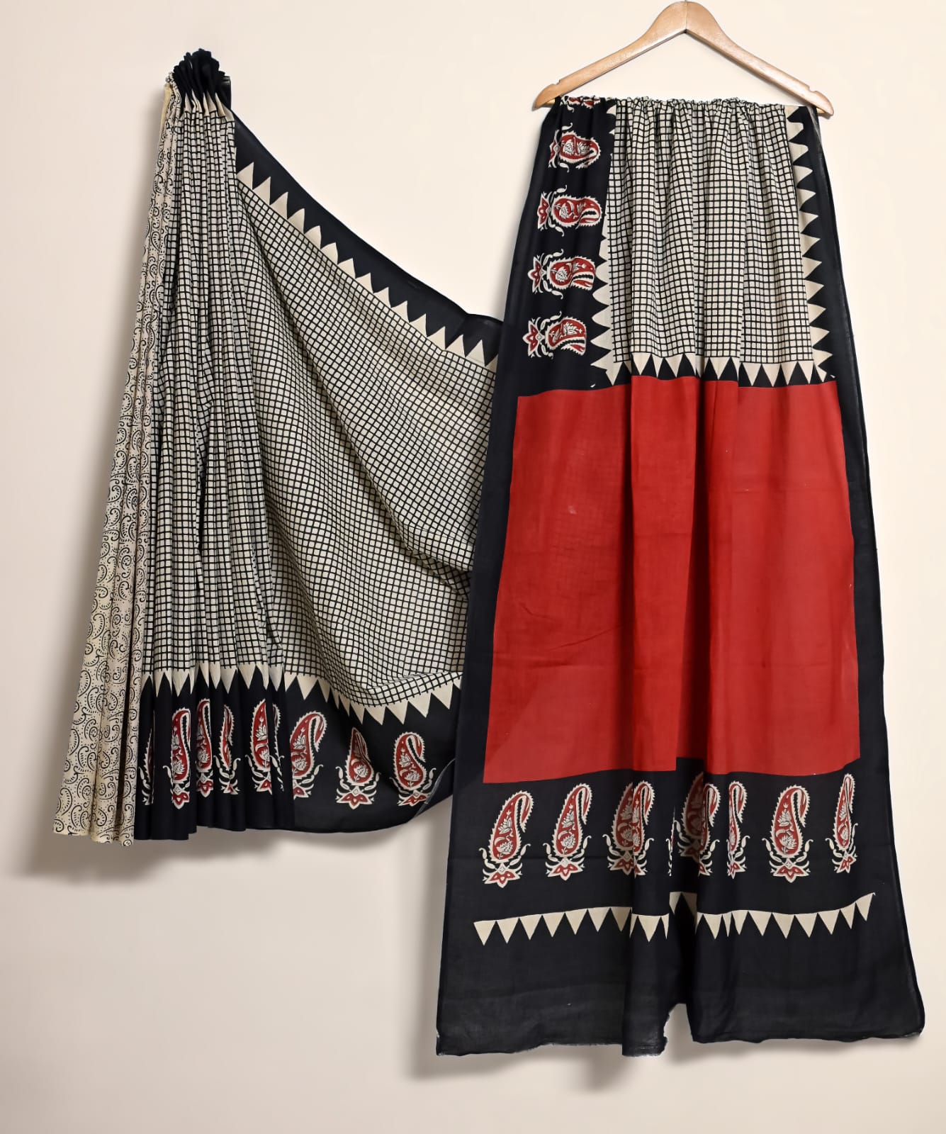Pure Cotton Handblock Print Saree Floral Charm