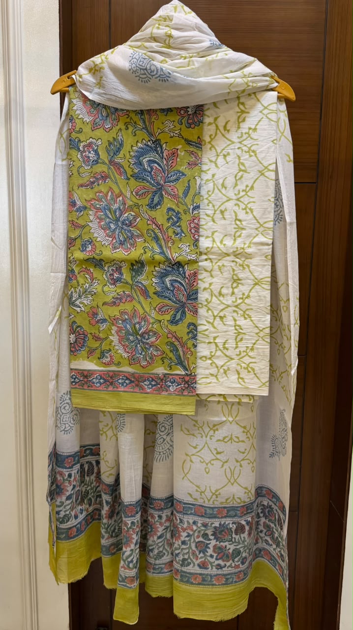 Authentic Sanganeri Handblock Printed Cotton Suit