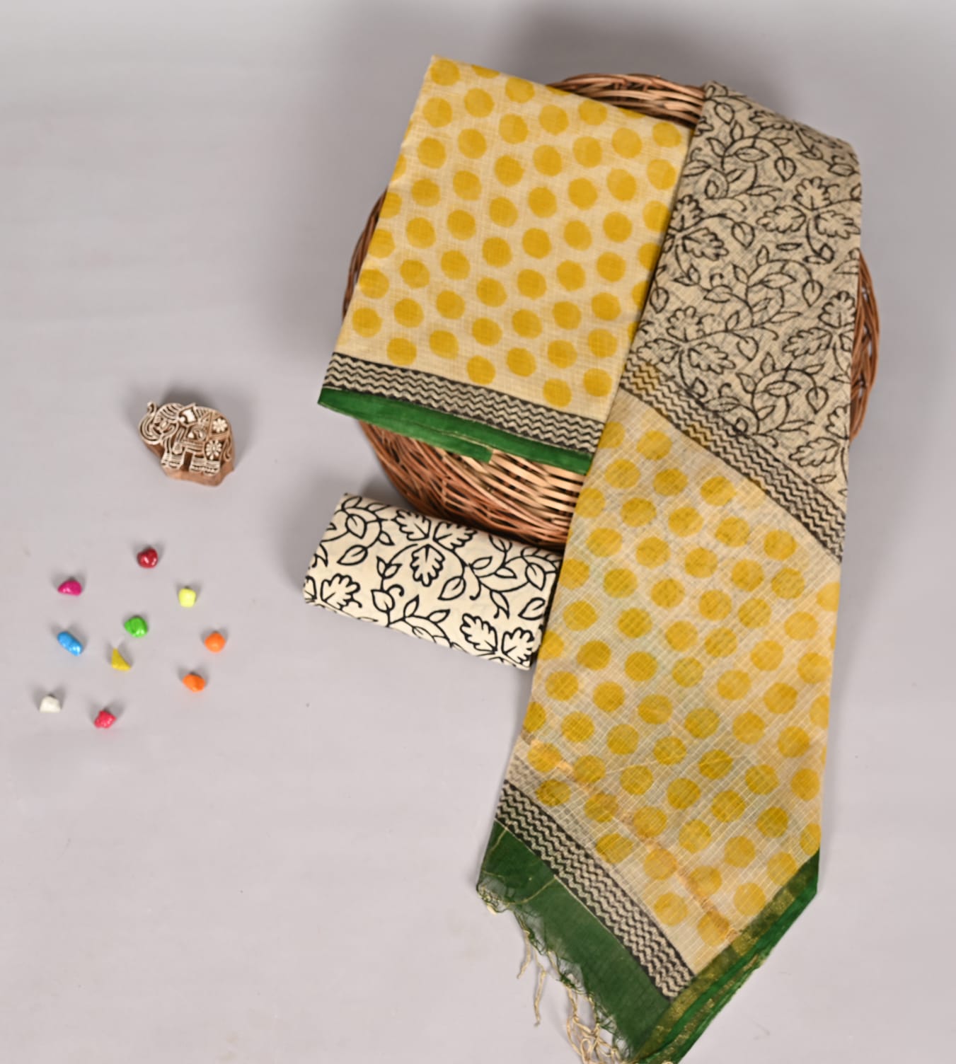 Traditional Handblock Kota Doria Bagru Suit