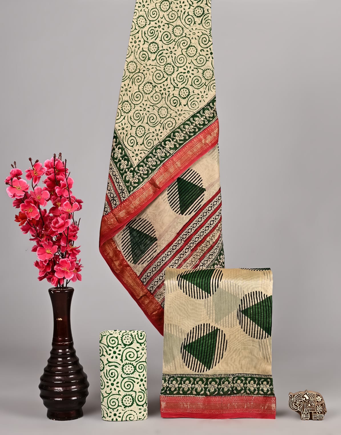 Graceful Bagru Maheshwari Couture Suit