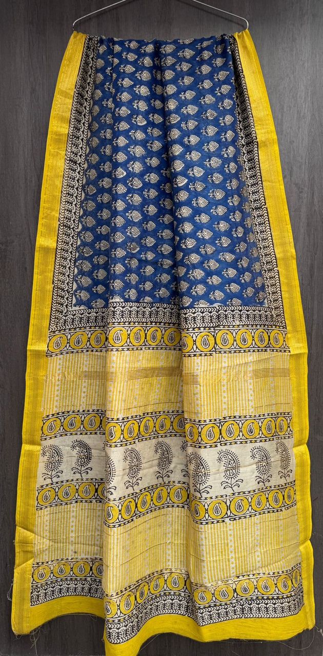 Premium Bagru Tradition Pure Silk Saree