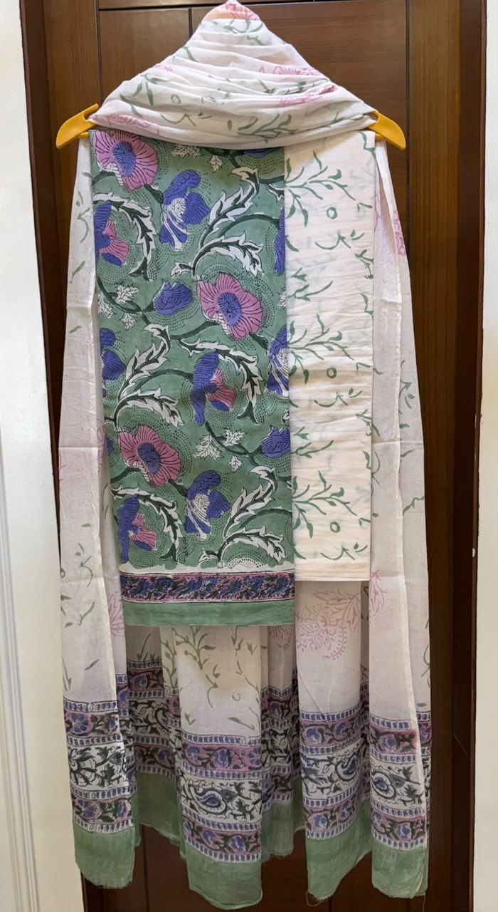Timeless Sanganeri Handblock Cotton Suit