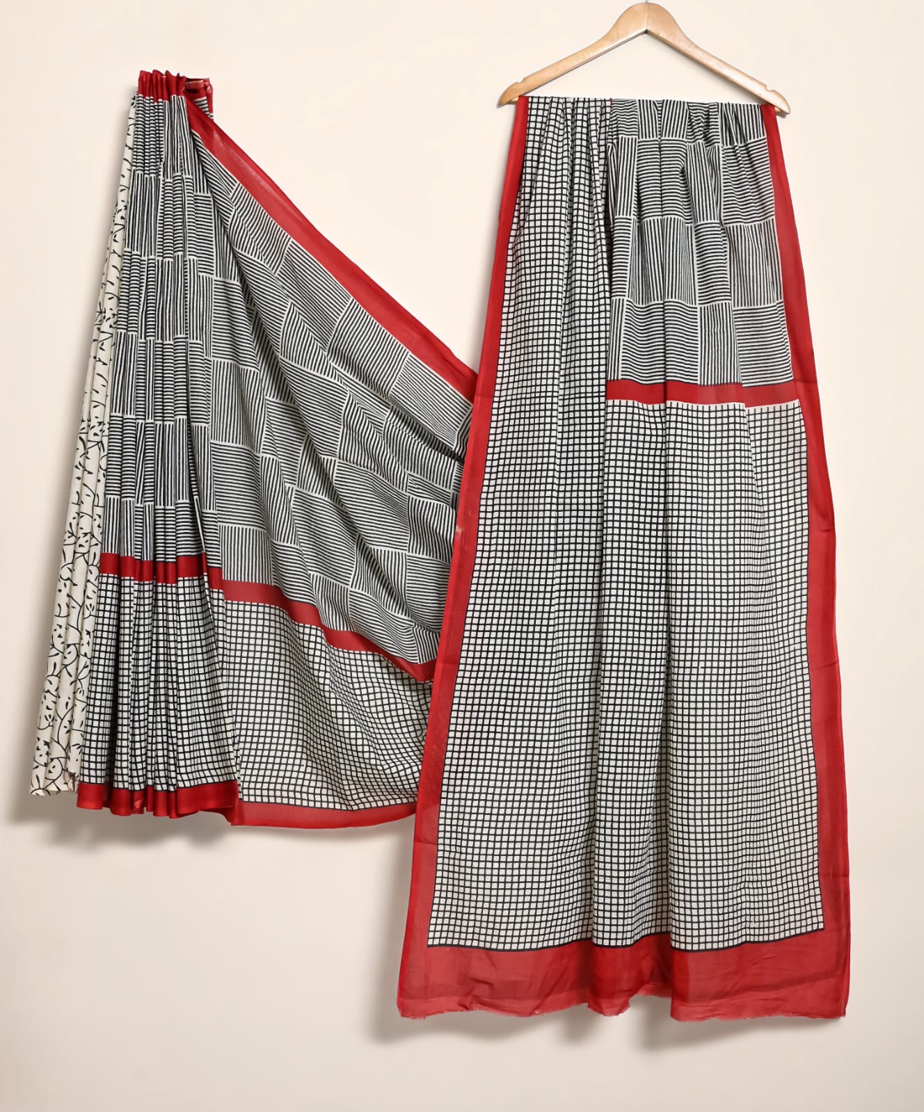 Pure Cotton Handblock Print Saree Ethnic Vine