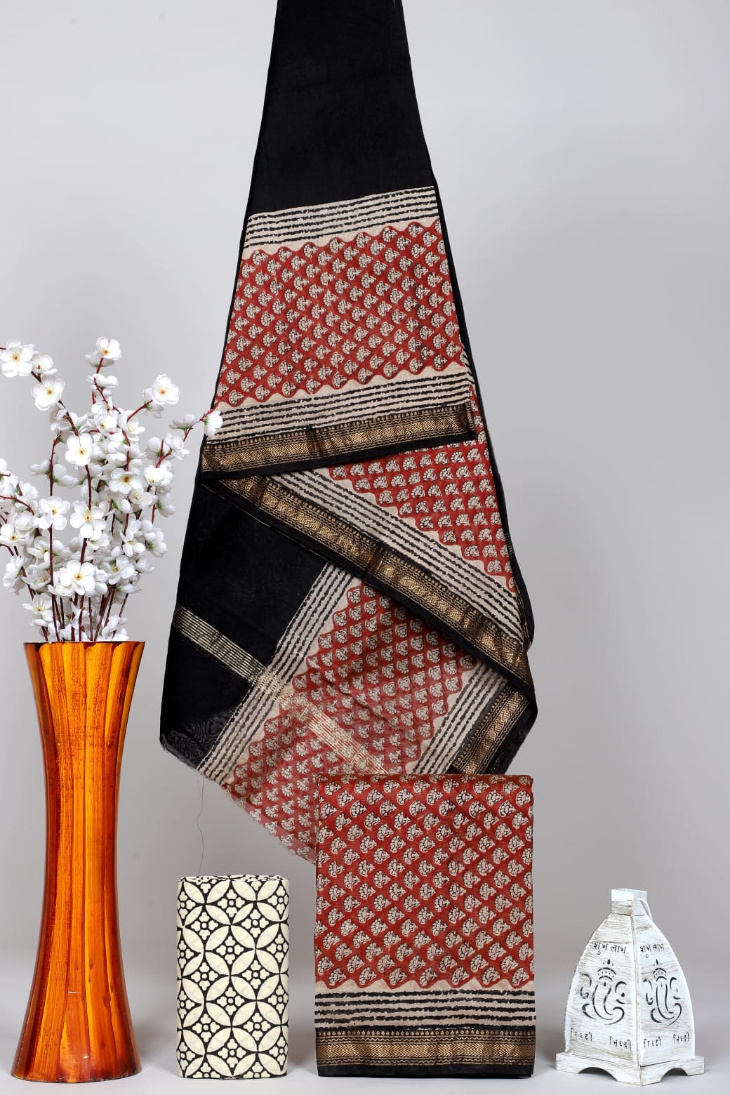 Artisan Bagru Blockprint Silk Attire