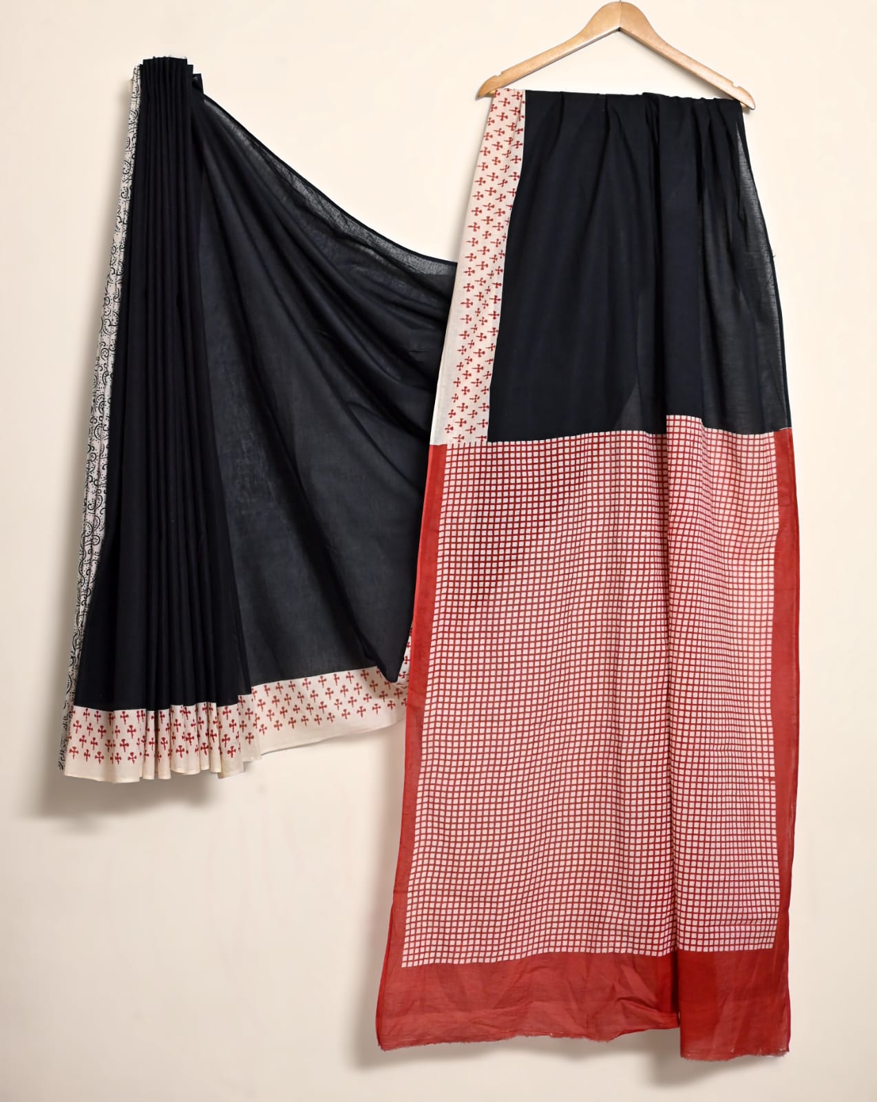 Pure Cotton Handblock Print Saree Artisan Bloom