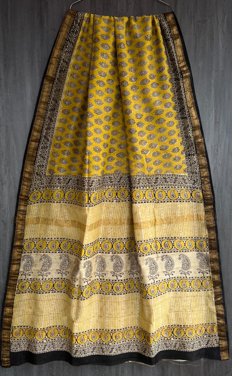 Timeless Bagru Print Maheshwari Silk Elegance
