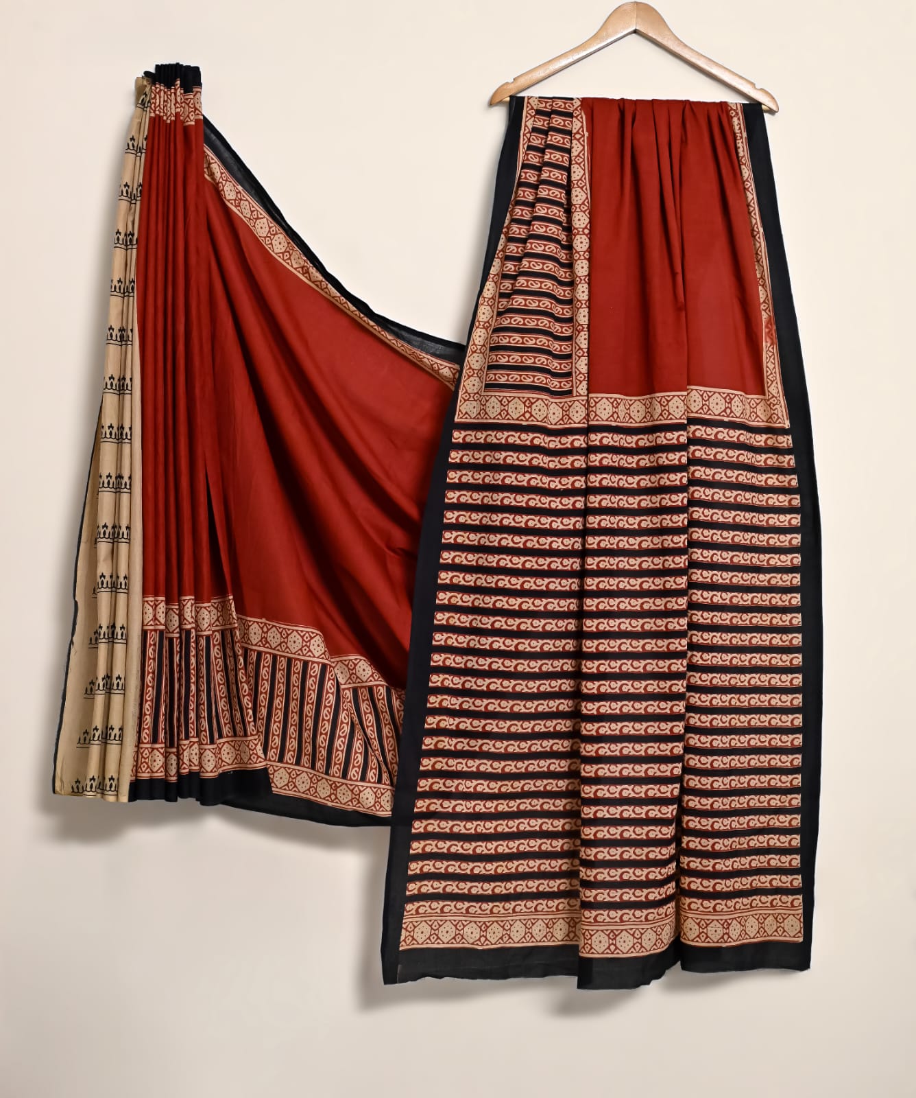 Pure Cotton Handblock Print Saree Heritage Floral