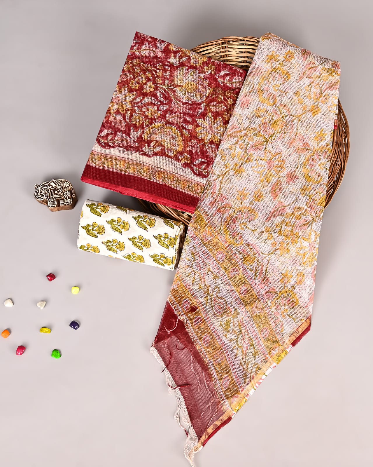 Heritage Sanganeri Handblock Pure Kota Doriya Suit
