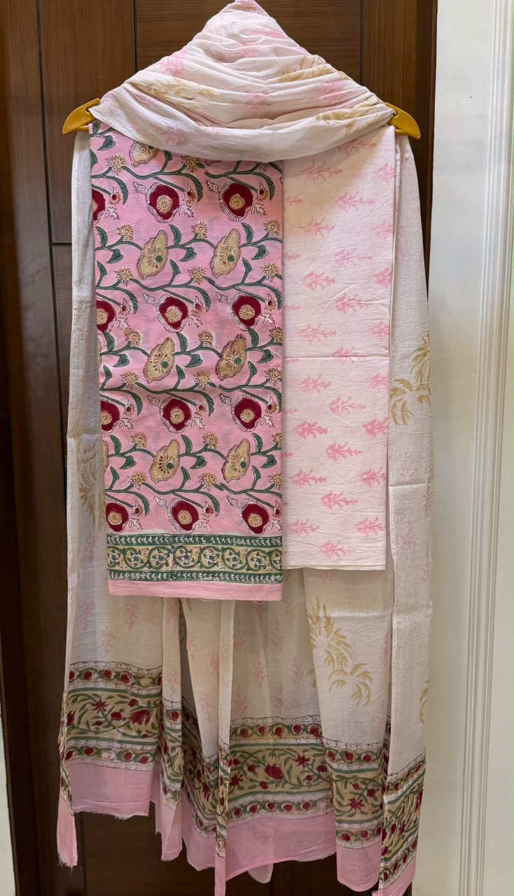 Heritage Sanganeri Handblock Printed Pure Cotton Suit