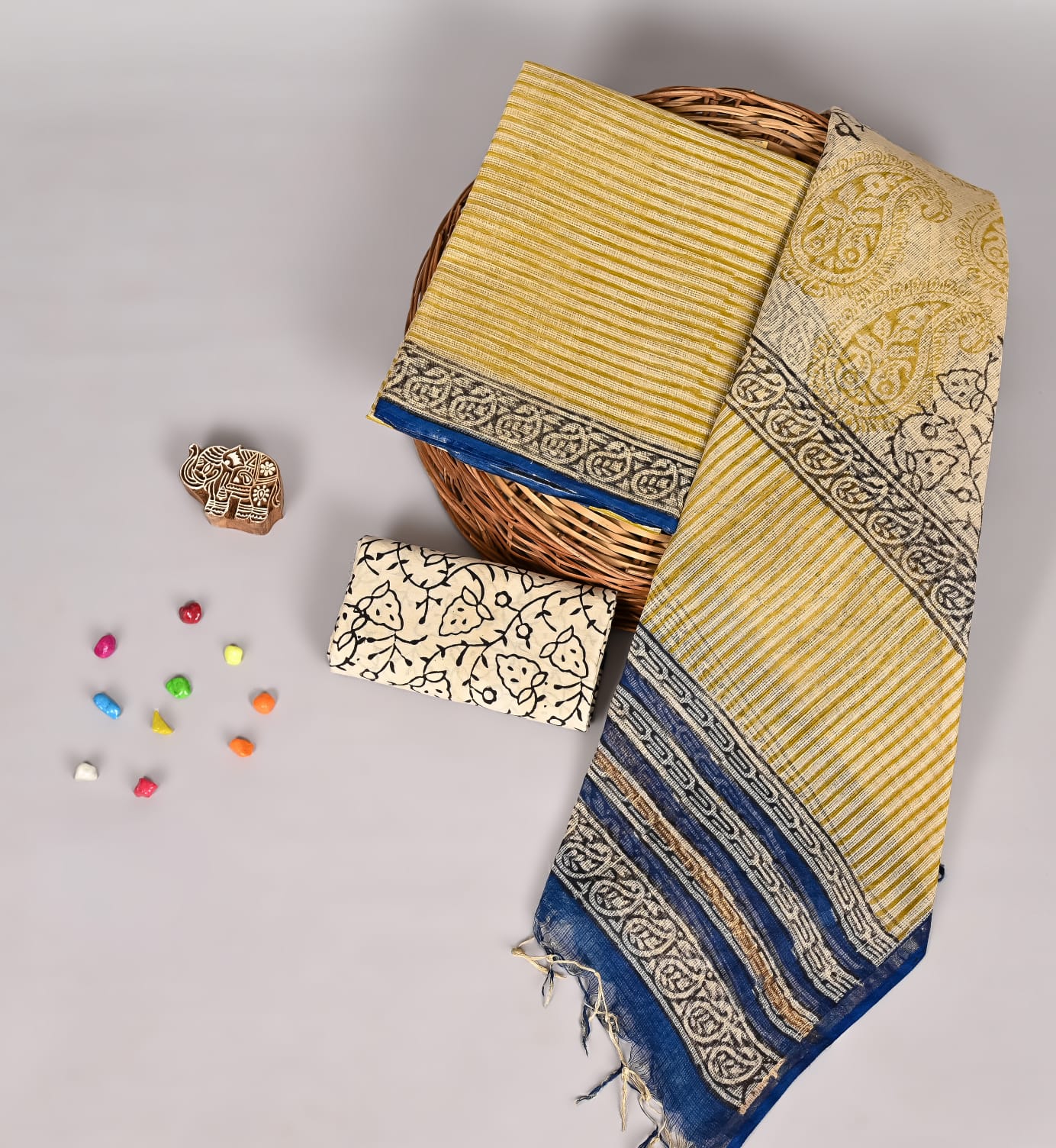 Timeless Bagru Handblock Kota Doria Suit