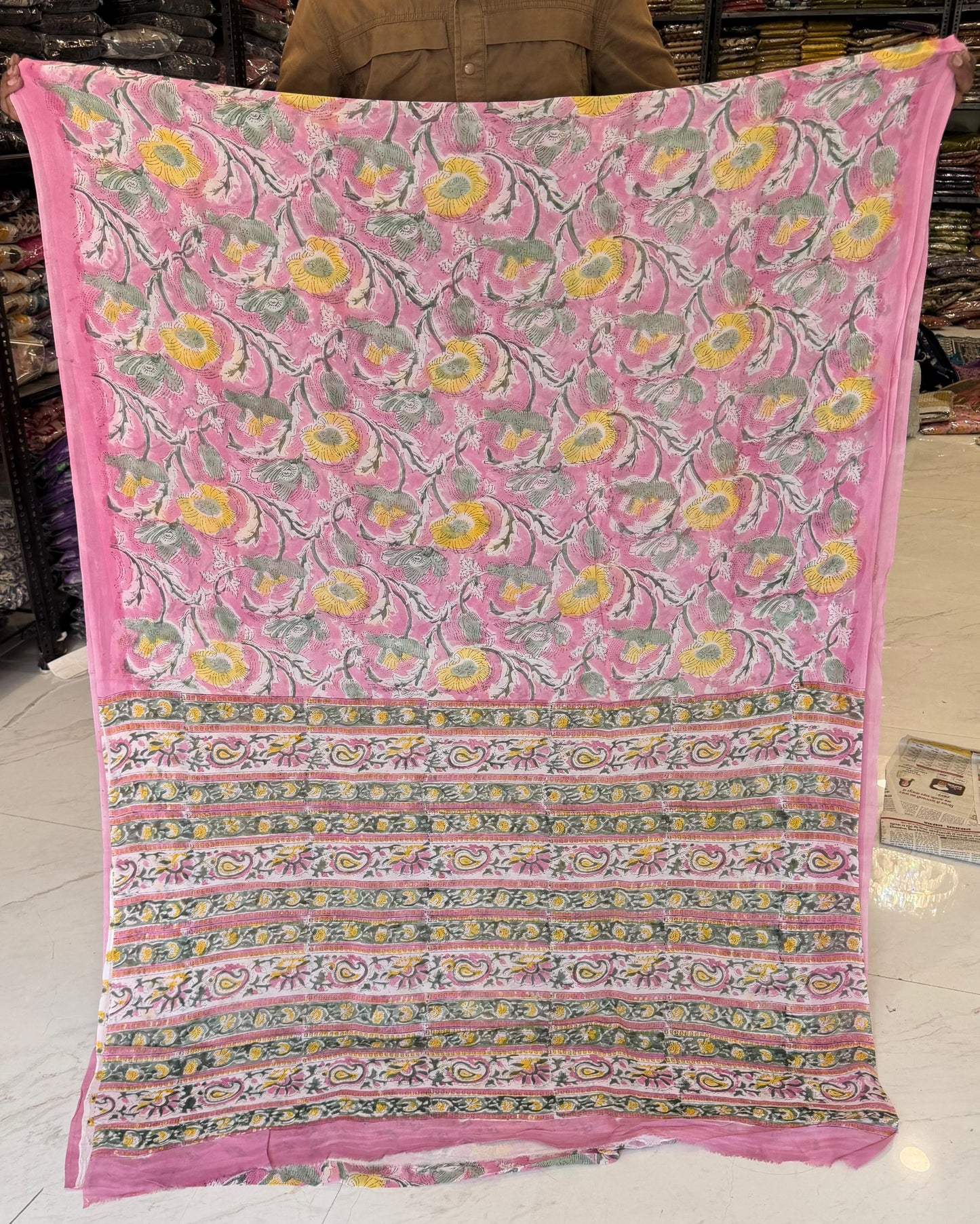 Artisan Sanganeri Handblock Printed Pure Georgette Drape