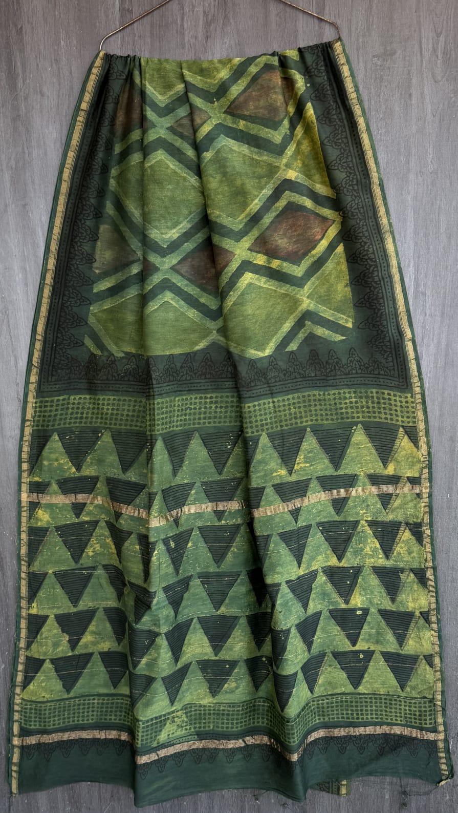 Timeless Vanaspati Handblock Chanderi Silk Saree