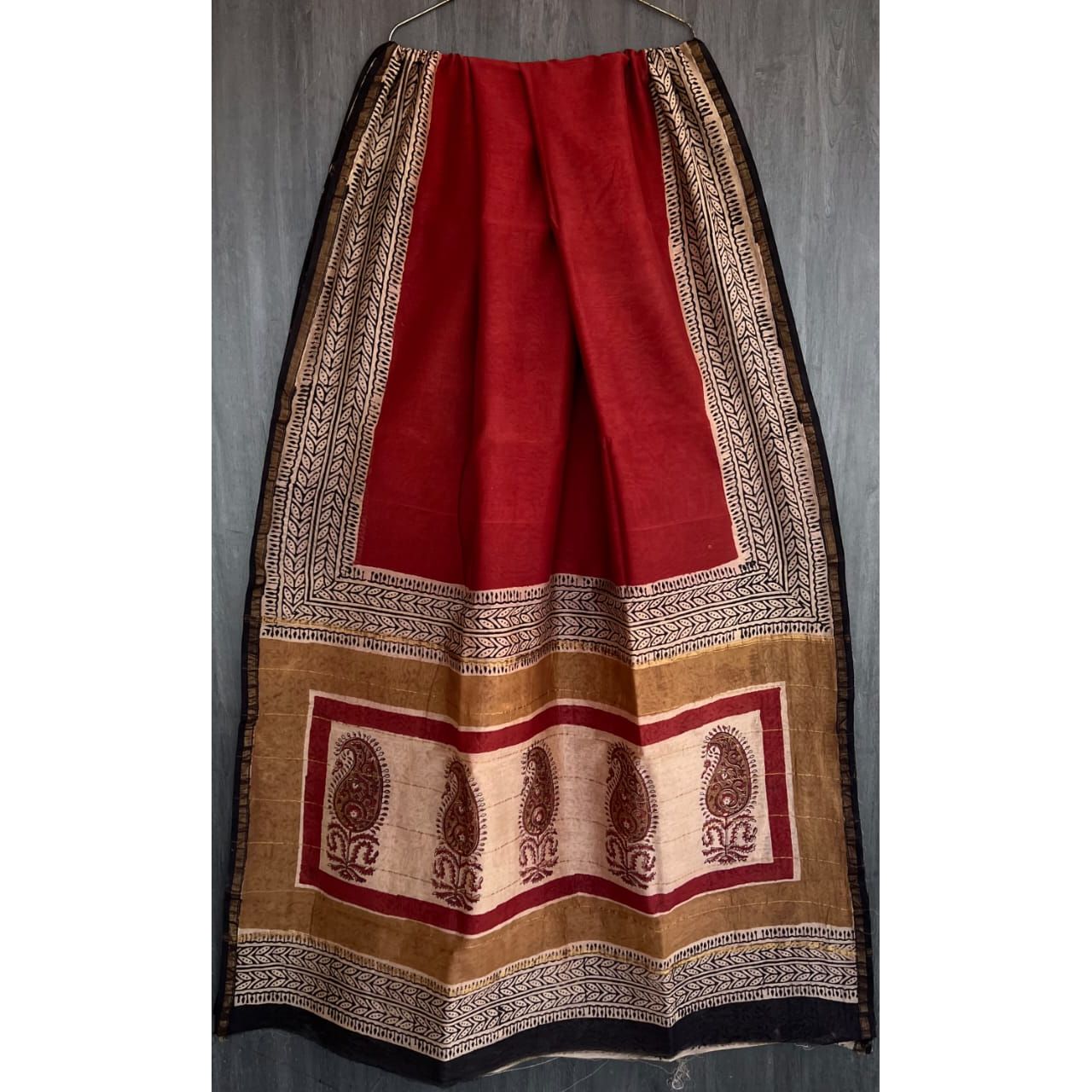 Hand Block Printed Chanderi Silk Saree
