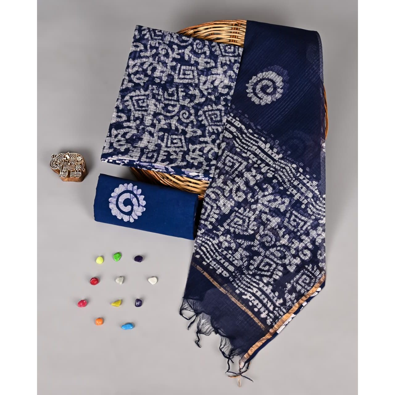 Batik Printed Kota Doria Suit