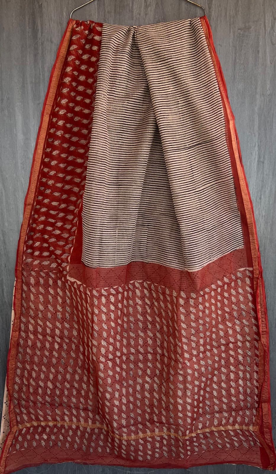 Artisan Bagru Handcrafted Kota Doria Saree