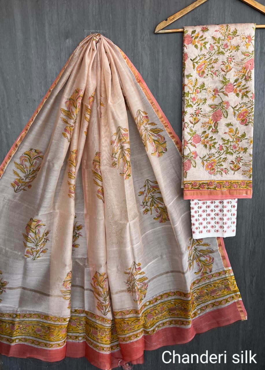 Timeless Sanganeri Chanderi Suit