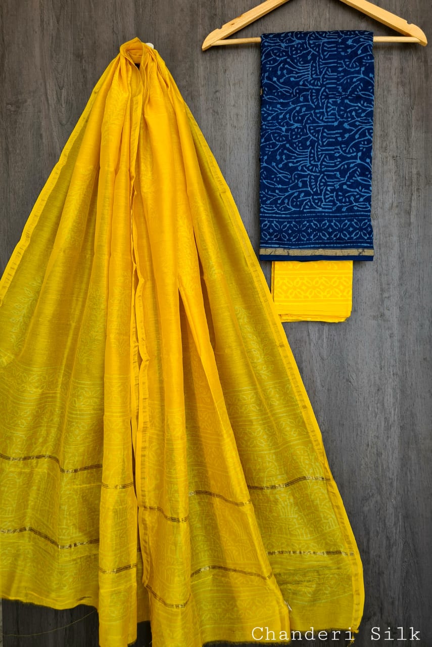 Heritage Discharge Printed Chanderi Suit