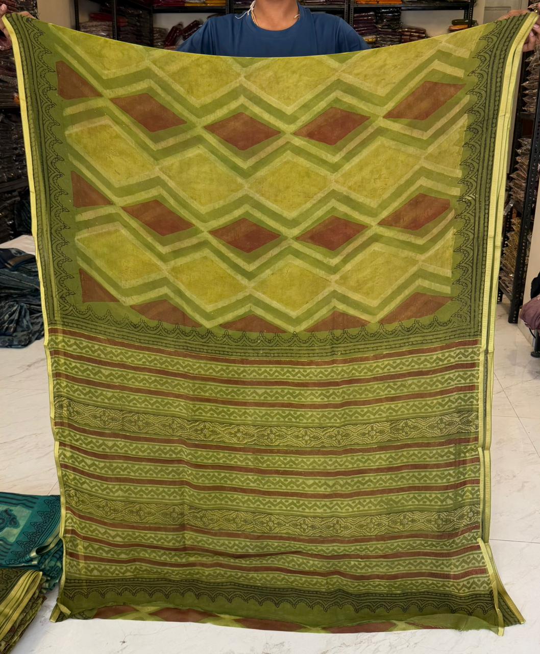 Designer Vanaspati Ajrakh Saree