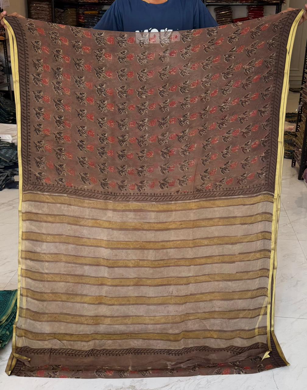 Ethnic Double Diamond Chiffon Saree