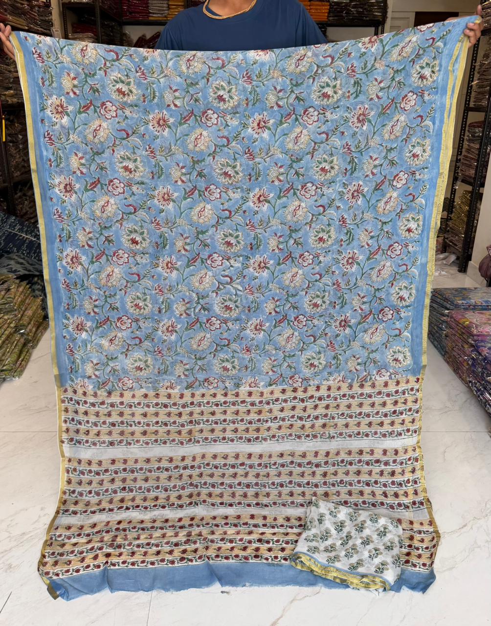 Signature Sanganeri Print Saree