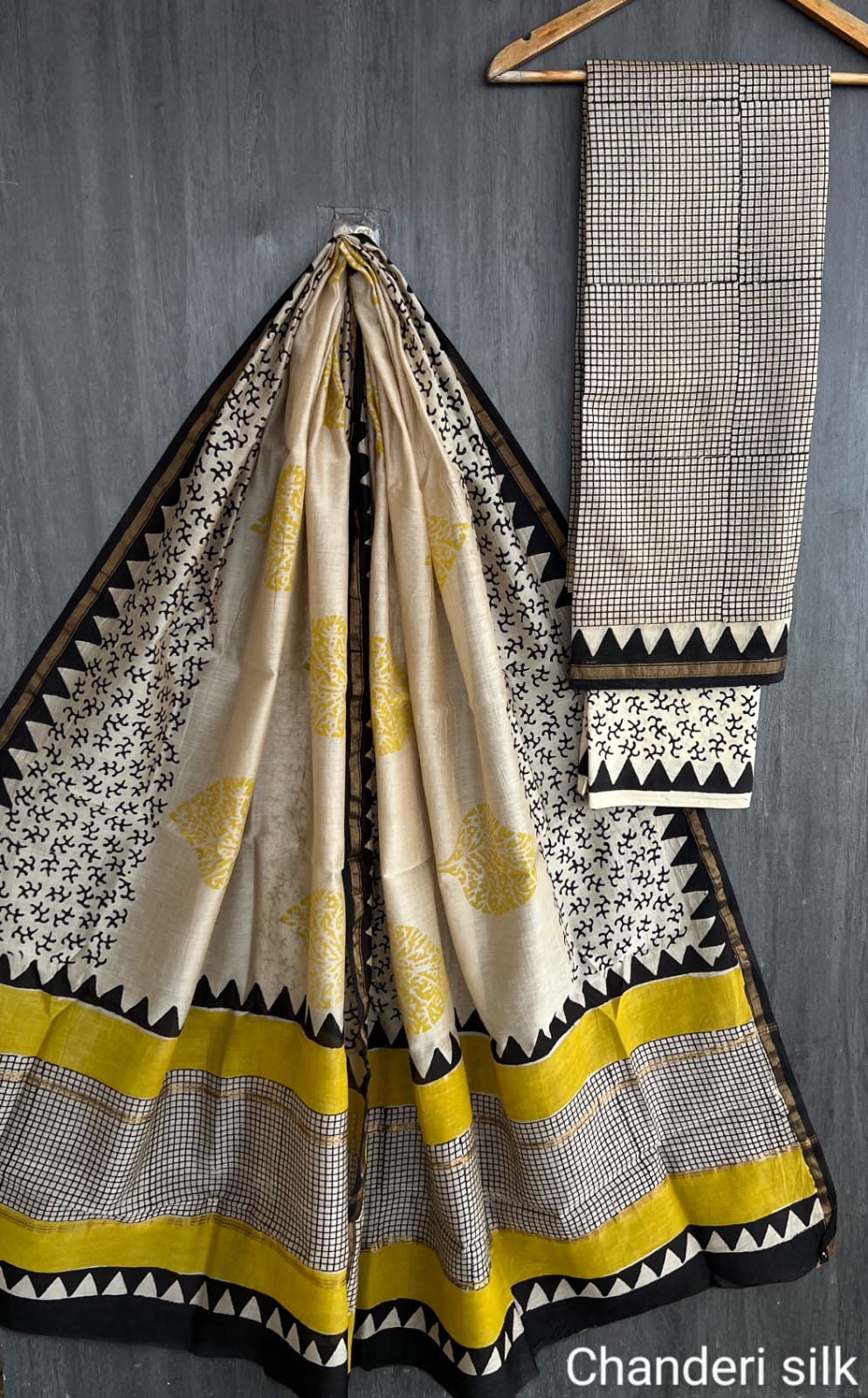 Elite Bagru Printed Pure Silk Suit