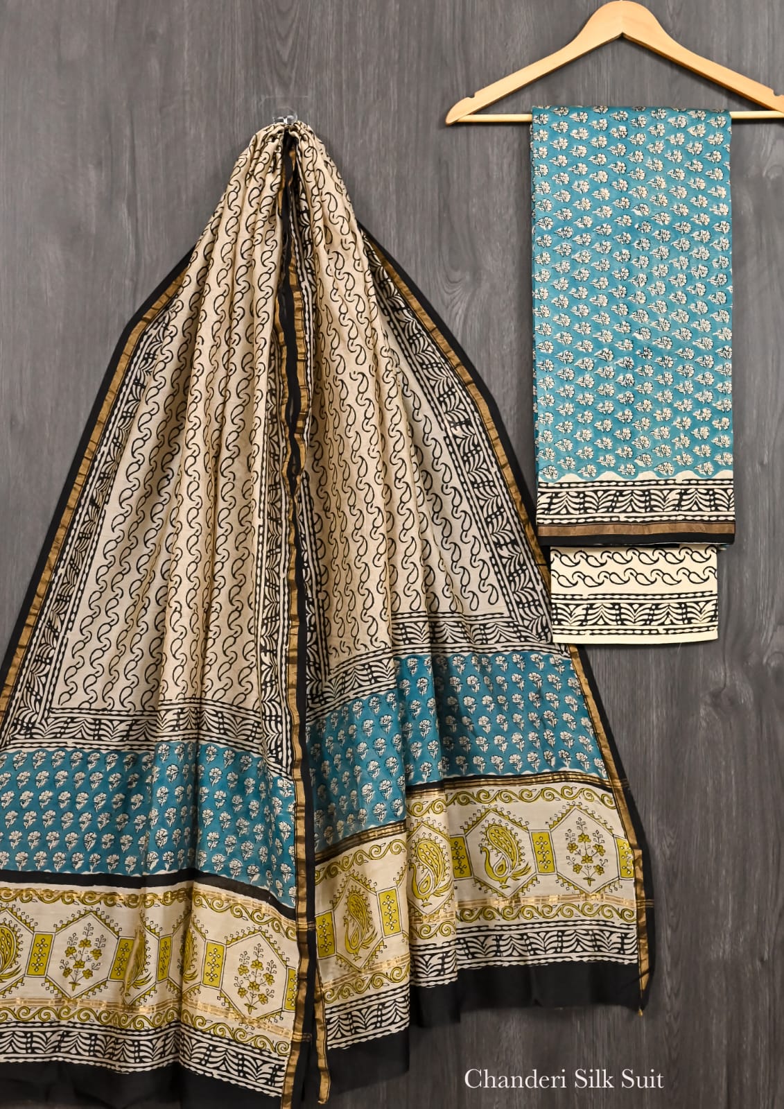 Imperial Bagru Printed Chanderi Attire