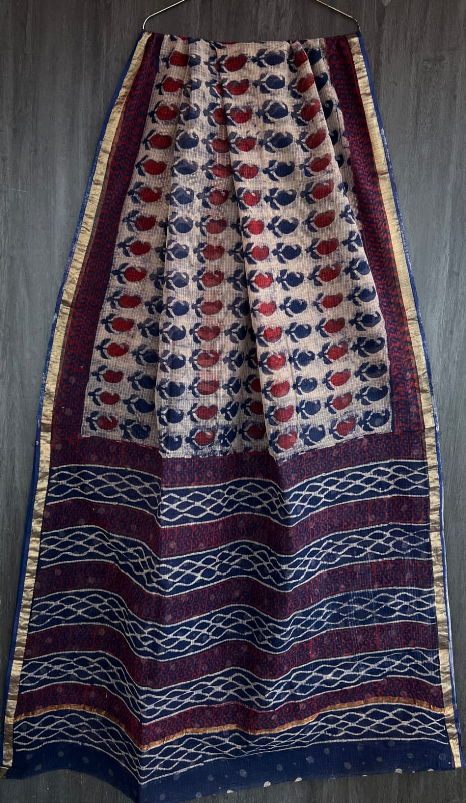Artisan Badmeri Handblock Print Kota Cotton Saree