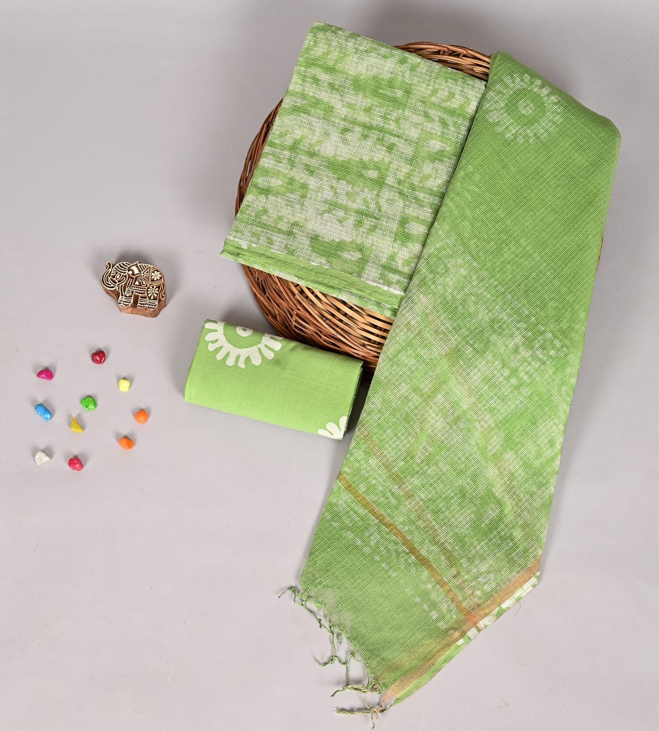 Bakti Kota Doria Suit Handblock Print