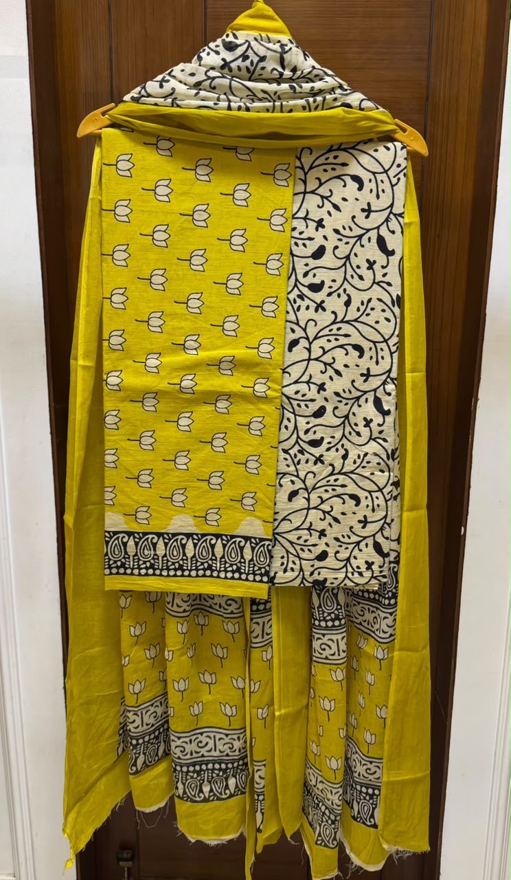 Pure Cotton Suit Bagru Handblock Print Heritage Floral