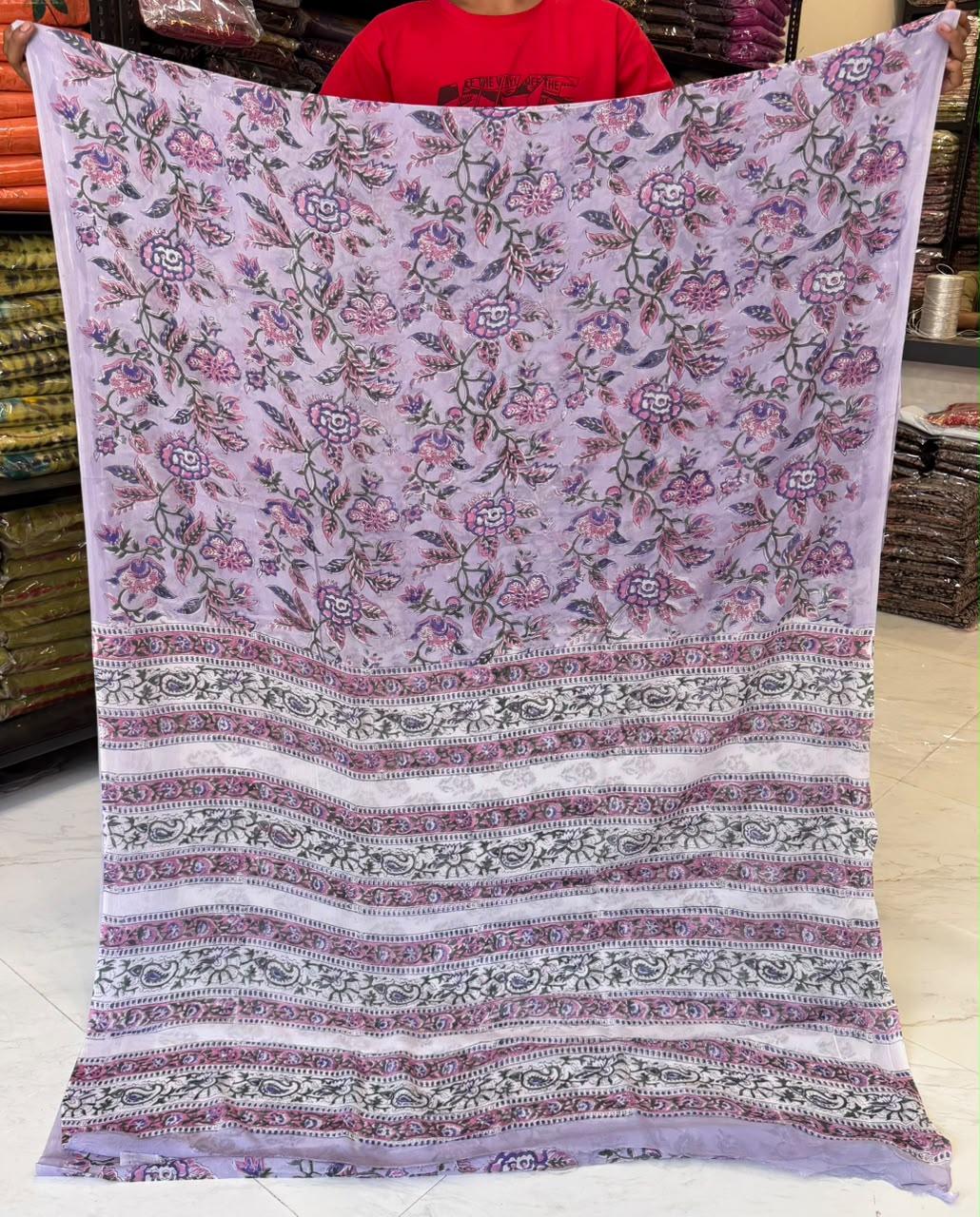 Pure Georgette Sanganeri Handblock Saree