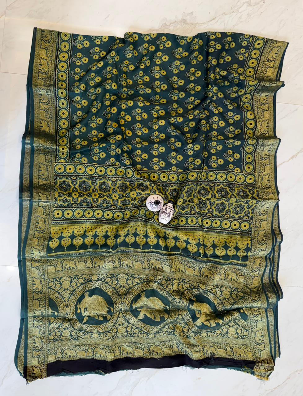 Regal Ajrakh Pure Dola Silk Saree