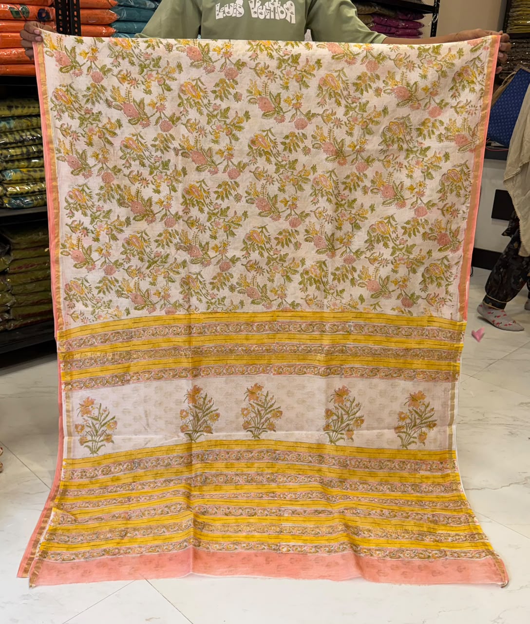 Divine Sanganeri Artisan Chanderi Silk Saree