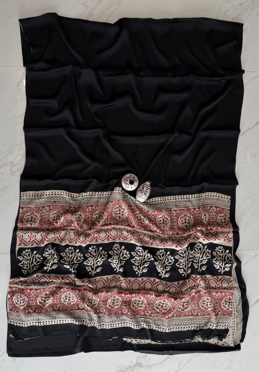 Graceful Bagru Handcrafted Modal Silk Saree