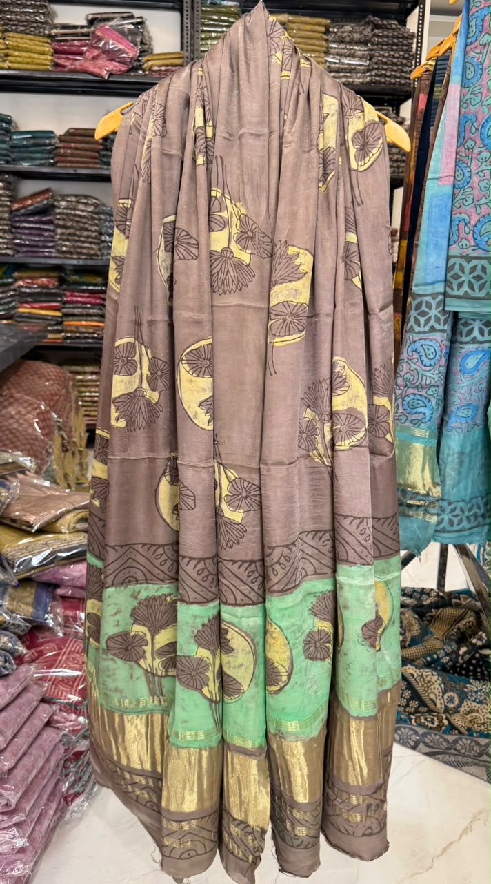 Charming Pomegranate Dye Ajrakh Modal Silk Ensemble