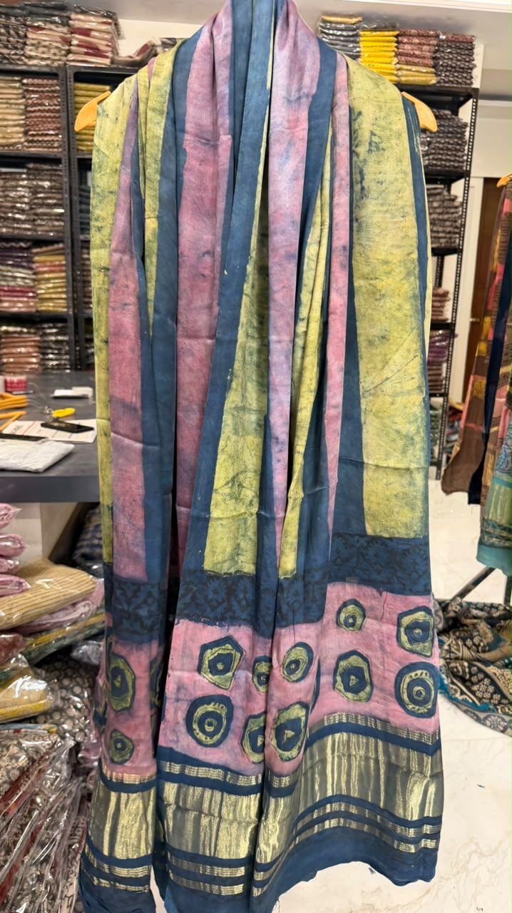 Bespoke Pomegranate Ajrakh Printed Modal Silk Suit