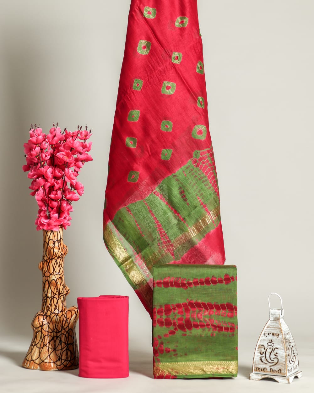 Heritage Shibori Crafted Maheshwari Silk Suit