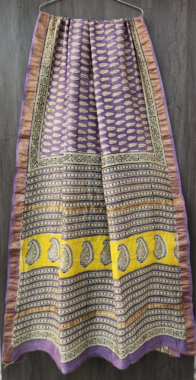 Natural Bagru Print Maheshwari Silk Collection