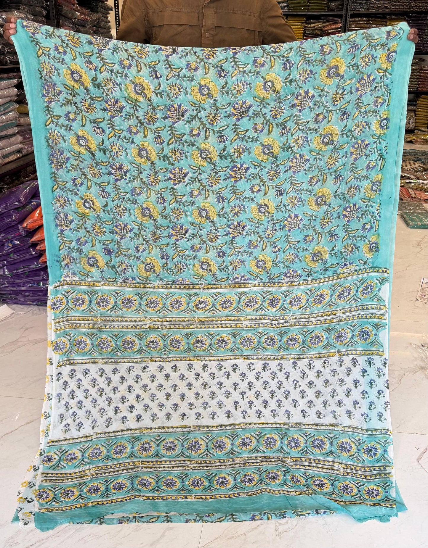 Elegant Sanganeri Handcrafted Georgette Saree