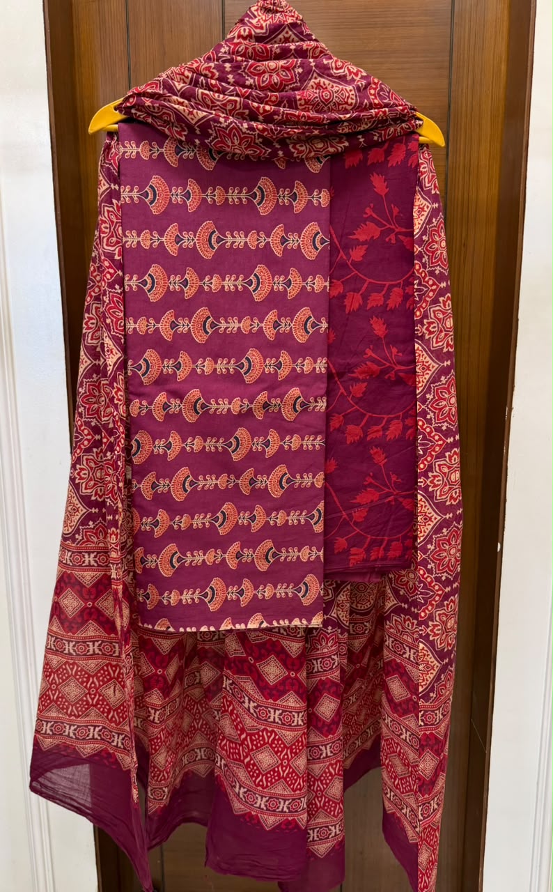 Exclusive Ajrakh Printed Pure Cotton Fashion Suit