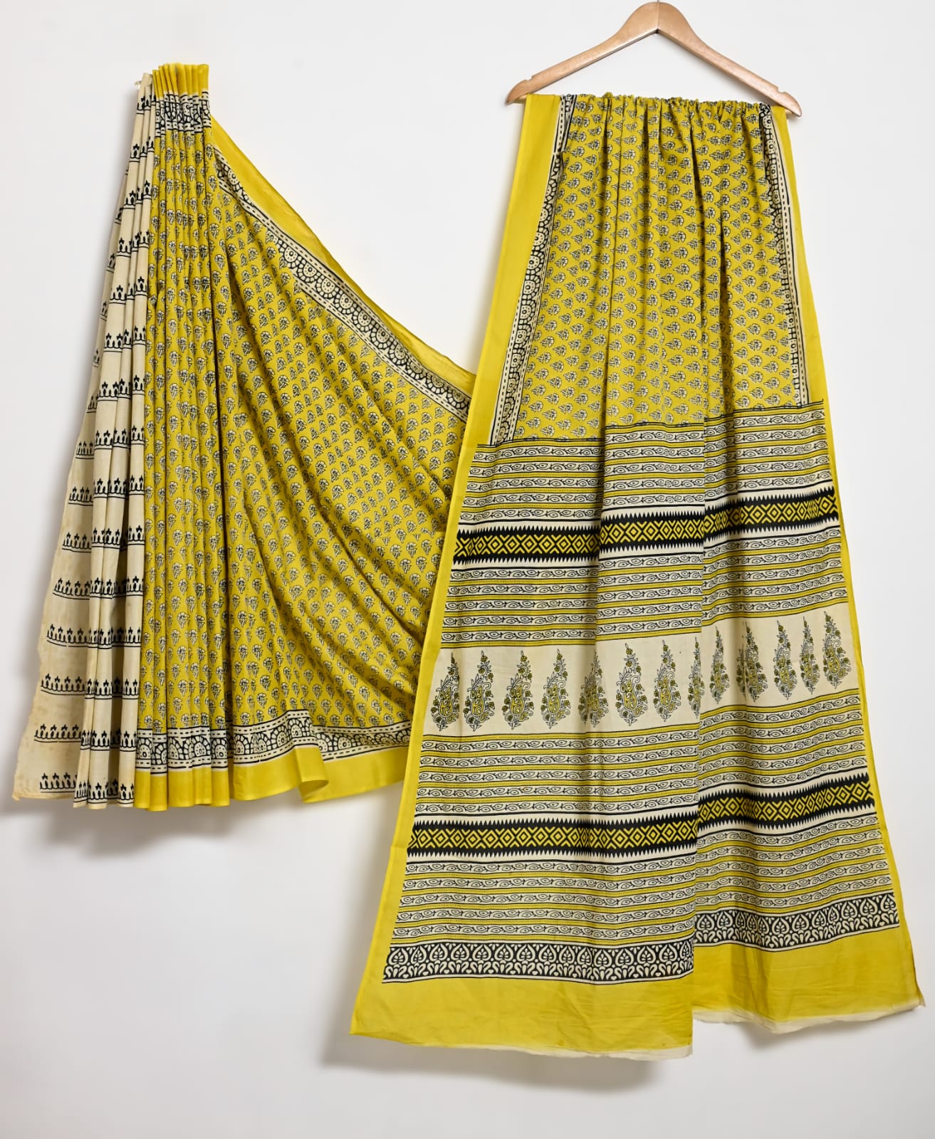 Pure Cotton Handblock Print Saree Classic Motif