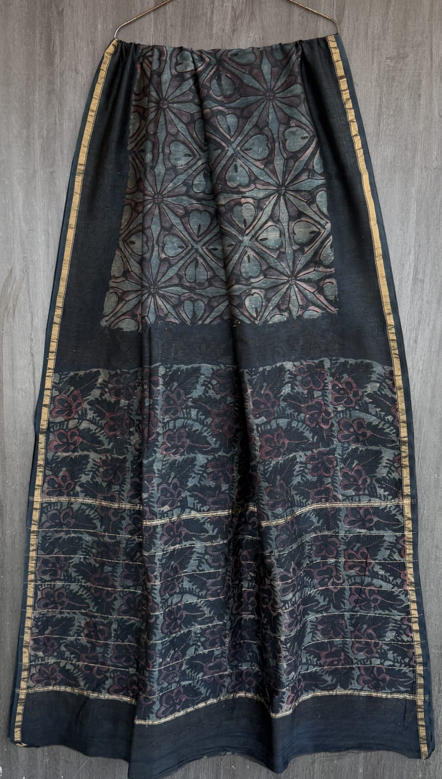 Royal Vanaspati Handblock Print Chanderi Silk Saree