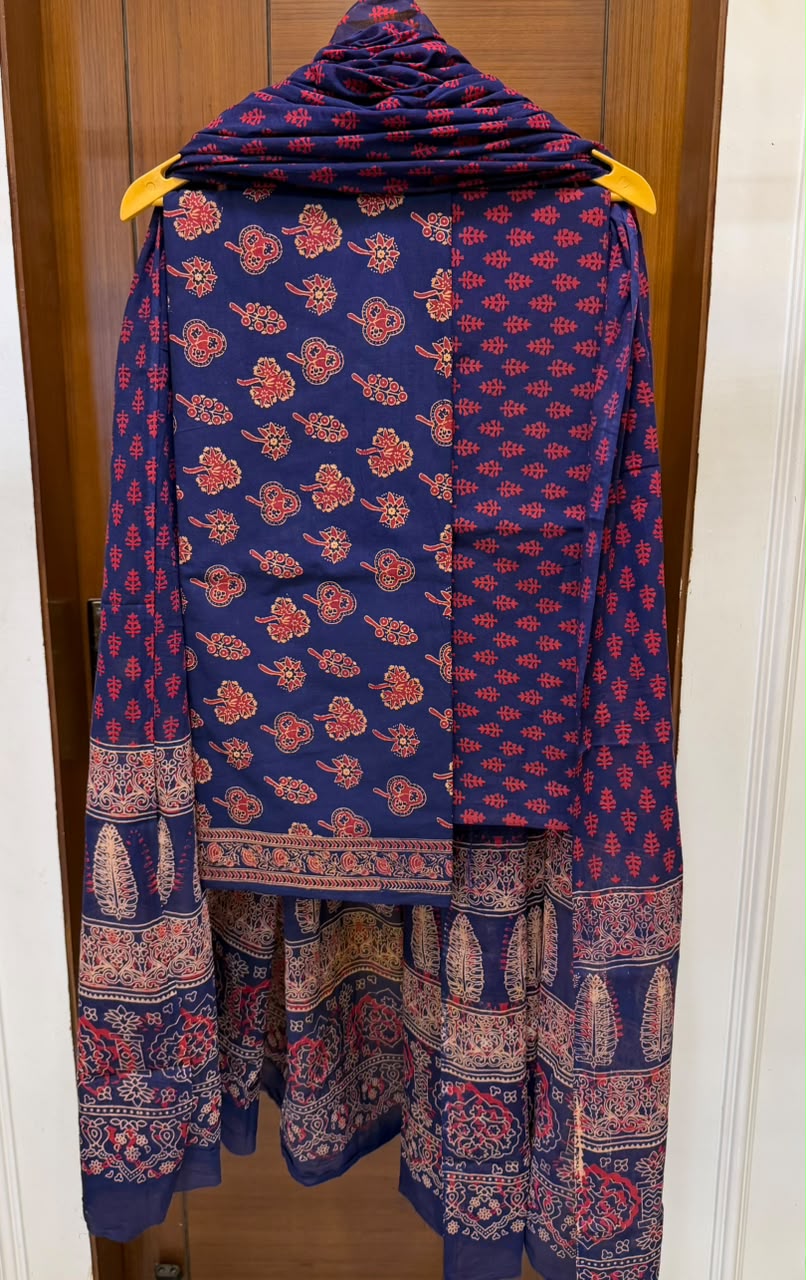Royal Ajrakh Handblock Print Cotton Suit