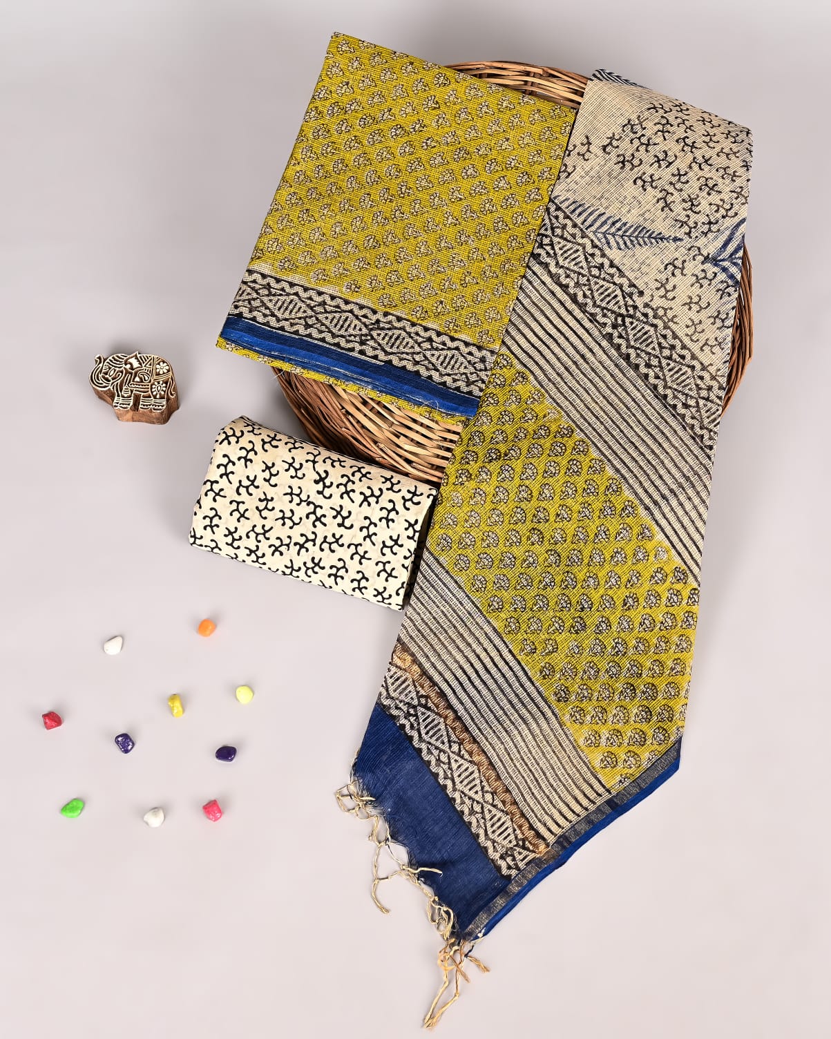 Refined Bagru Artisan Kota Doriya Suit