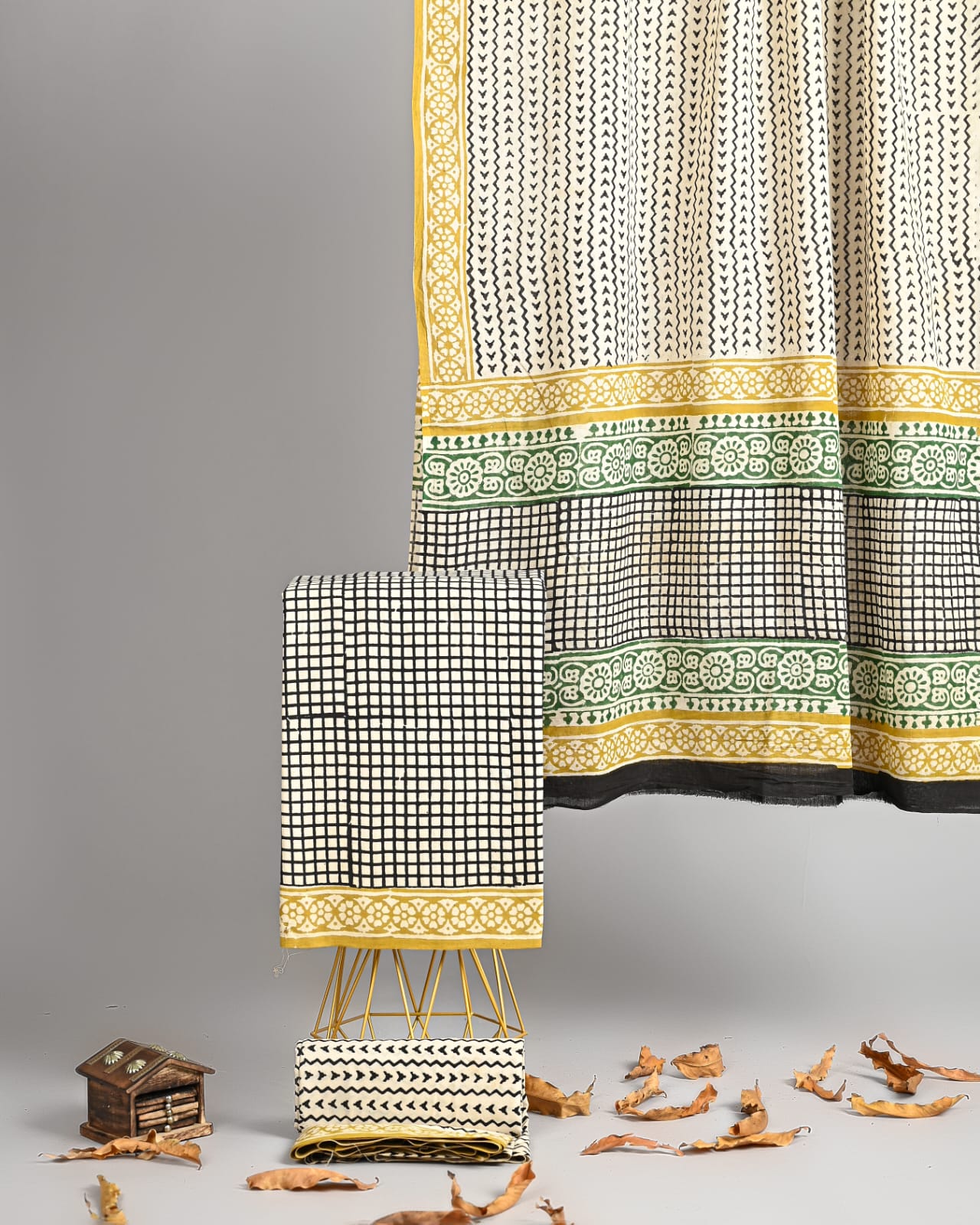 Natural Bagru Print Cotton Attire