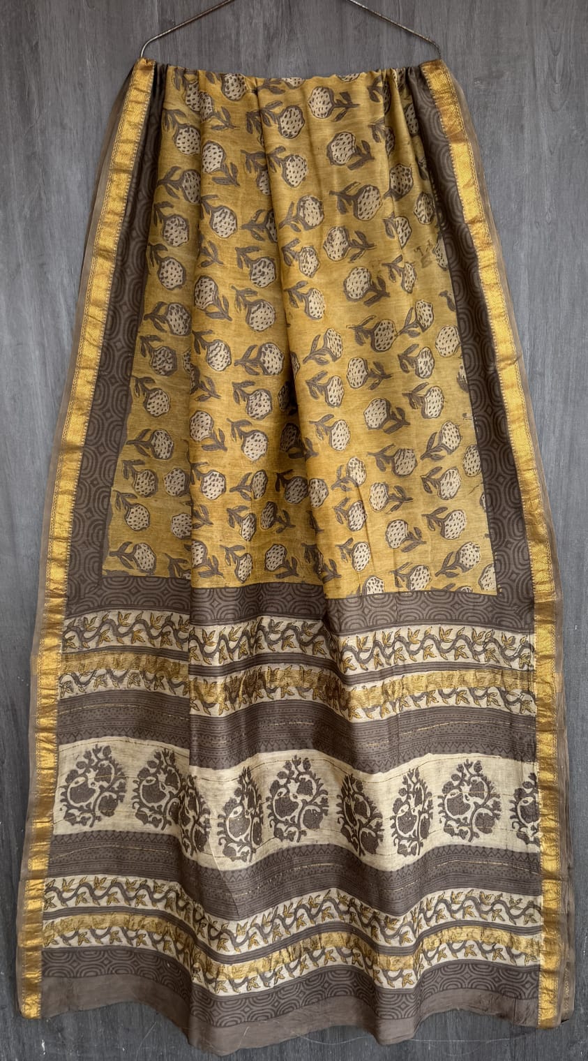 Exclusive Ajrakh Heritage Maheshwari Silk Drape