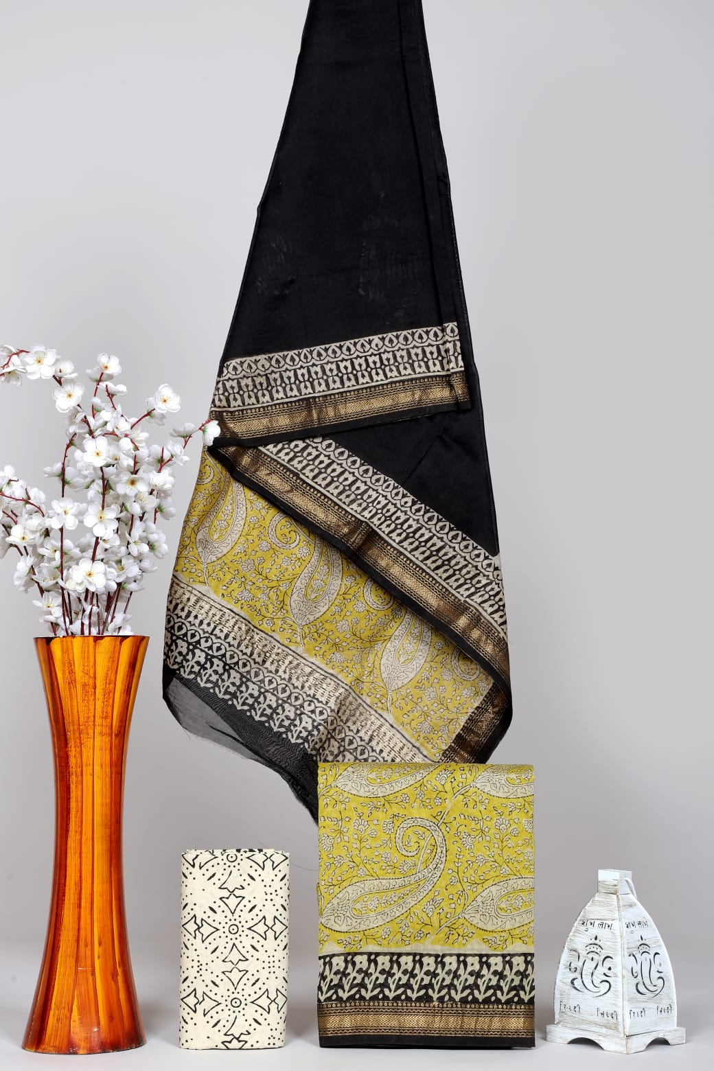 Sophisticated Bagru Woven Silk Suit
