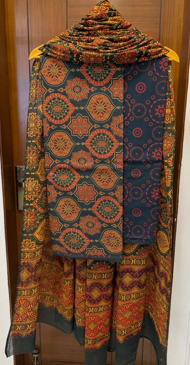 Refined Ajrakh Print Pure Cotton Suit