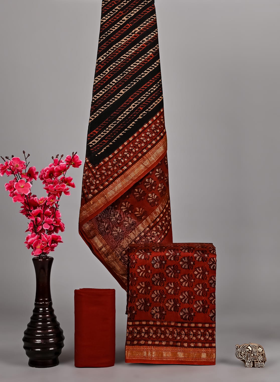 Heritage Weave Ajrakh Maheshwari Suit