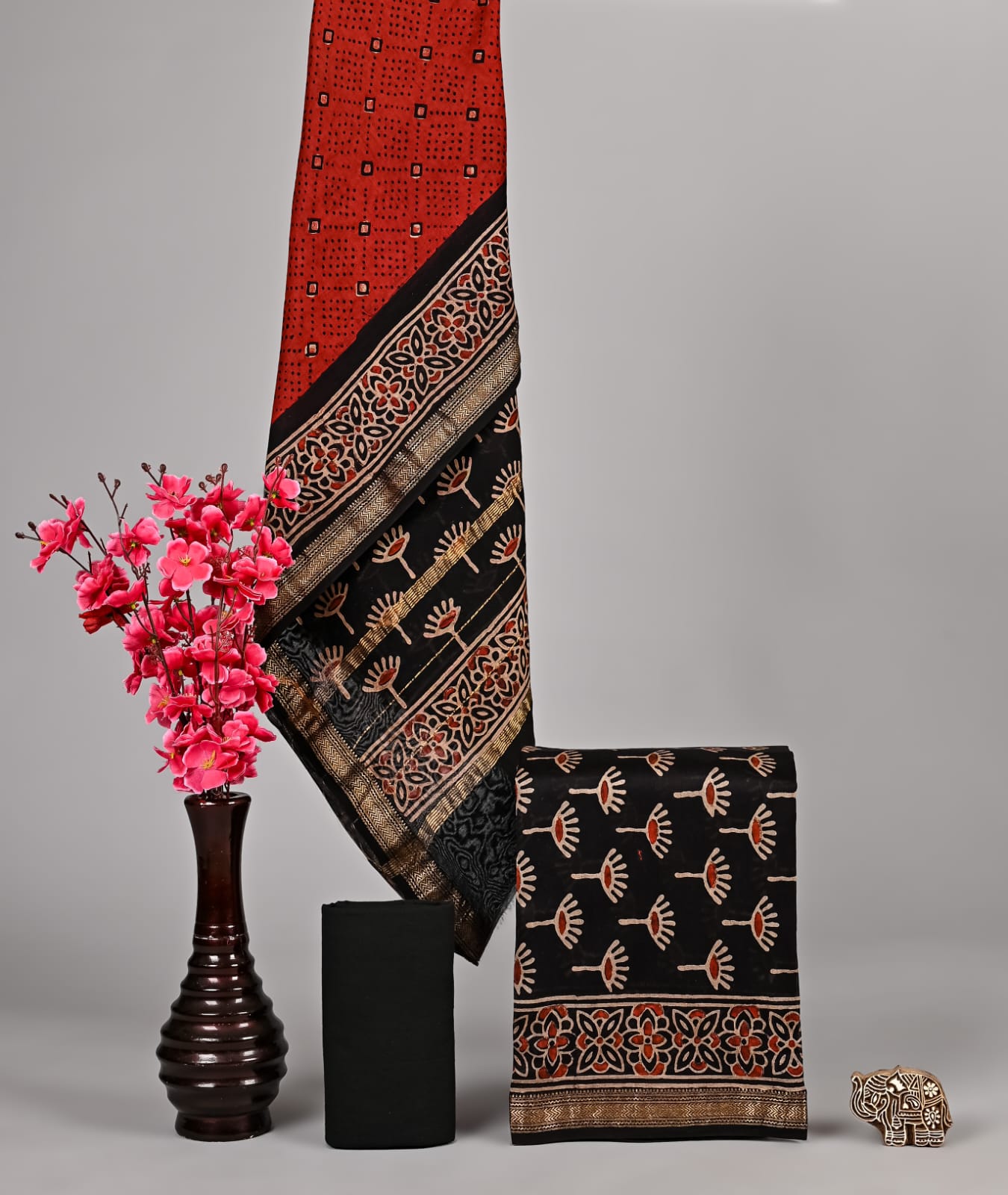 Fine Craft Ajrakh Silk Suit