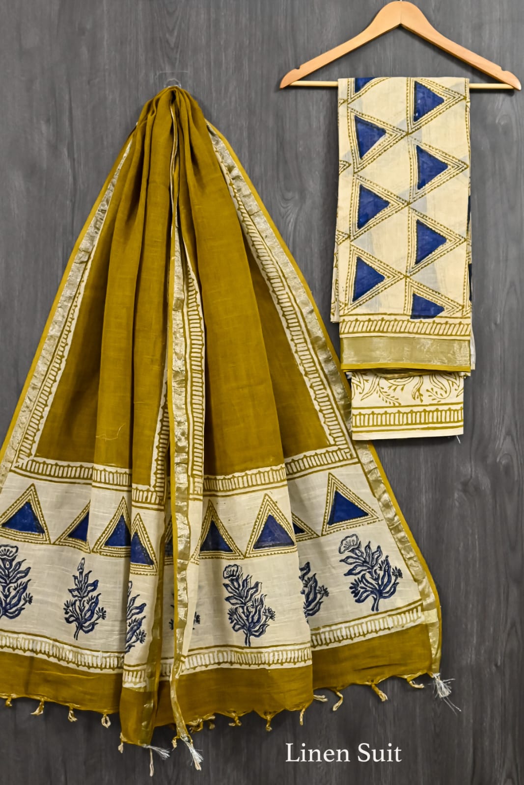 Royal Bagru Print Linen Cotton Ensemble